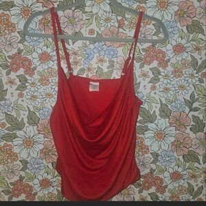 No Boundaries Red Draped Camisole
